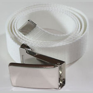 White Golf Web belt with clamshell buckle